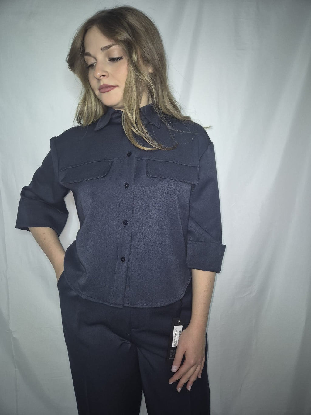 Camicia corta con risvolti Ohana